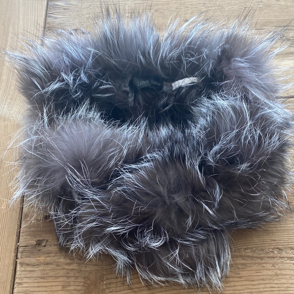 Genuine Silver Fox Fur Collar Scarf